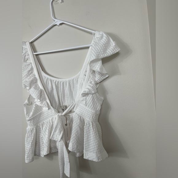 Maeve Ruffled Peplum Open-Back Top Cotton Size M NWT - Picture 10 of 13